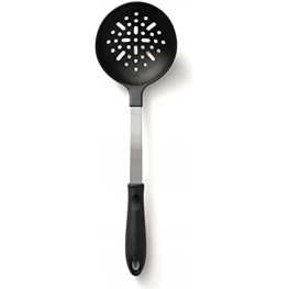 Rada Cutlery Non-Scratch Skimmer Spoon Heat Resistant Strainer Ladle – Slotted Spoon Kitchen Utensil with Ergonomic Comfort Grip Handle 13-1 4 Inches