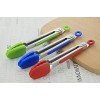 HINMAY Small Tongs with Silicone Tips 7-Inch Mini Serving Tongs Set of 3 Red Blue Green