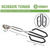 HINMAY Stainless Steel Scissor Tongs with Black Handle 11-Inch Heavy Duty Wire Tongs