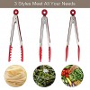 HST 3 Pack Kitchen Tongs Non Stick Stainless Steel Tongs With Silicone Tip for Cooking BBQ Baking