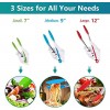 Kitchen Tongs Set of 3 Stainless Steel Tongs with Silicone Tips for Cooking Barbecue BBQ Grilling Buffet Serving 7 9 12 Inches Multi-Color