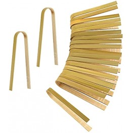 LUTER 20pcs Wooden Tongs Disposable Cooking Utensils Mini Bamboo Tongs Natural Toast Tongs for Cooking
