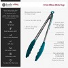 StarPack Basics Silicone Kitchen Tongs 9-Inch & 12-Inch Stainless Steel with Non-Stick Silicone Tips High Heat Resistant to 480°F For Cooking Serving Grill BBQ & Salad Teal Blue