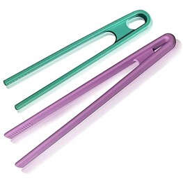 Toaster Tongs Set of 2 Silicone Tongs- Small 6 In & Large 8 In Toast Tongs for Salad Grilling Frying and Cooking Mini Tongs- Small Tongs as Toast Tweezers- Silicone Toast Tongs- Silicon Tongs