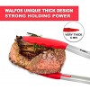 Walfos Kitchen Tongs 7 9 and 12 Heat Resistant Food tongs Thickened Stainless Steel and BPA Free Silicone Tips Great for Cooking Grilling Turning Dishwasher safe 3 color silicone tongs