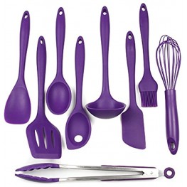 Chef Craft Premium Silicone Kitchen Tool and Utensil Set 9 Piece Purple