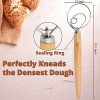 AGRUS Original Danish Dough Whisk Bread Making Tools Danish Dough Hook Bread Dough Mixer Hand Bread Dough Whisk for Pastry Large Stainless Steel Swedish Whisk with Wooden Handle 12.5 inch