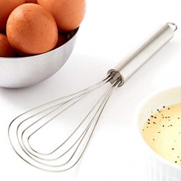 Chef Grade Non-Scratch 10" Flat Bottom Whisk. Best Stainless Steel Roux Whisks for Deglazing Pans. Perfect Metal Hand Whip for Cooking Soup. Whisking Spatula Tool Is a Great Kitchen Accessory or Gift