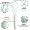 GorGin high temperature and easy to clean silicone whisk stirrer 10 inch grip good grip design for Blending Whisking Beating Stirring Cooking Baking 1 Pack | blue