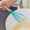 Ouddy 4 Pack Silicone Whisk Durable Wisk Kitchen Tool Wisk Utensil Egg Cooking Whisks Set Perfect for Blending Whisking Beating Stirring Come with Cooking Brush