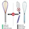 Silicone Whisks for Cooking 3 PCS Wisk Kitchen Tool with Stainless Steel Handle Non-stick Sturdy Colored Balloon Kitchen Whisk for Cooking Stirring Blending Whisking 8+10+12