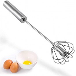 Svipear Stainless Whisks Semi-automatic Egg Whisk Beater Mixer Easy Use and Save Much Energy During Beating Mixing Stirring for Kitchen Easy Whisk 12 inch