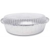 40 Pack Premium 8-Inch Round Foil Pans with Plastic Dome Lids l Heavy Duty l Disposable Aluminum Tin for Roasting Baking or Cooking