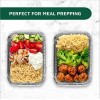[50 Pack] 2.1 Lb Aluminum Foil Pans with Clear Plastic Lids 8.7 x 6.1 Takeout Containers Recyclable Food Storage Tin Foil Pans Great for Cooking Baking Heating Prepping Food
