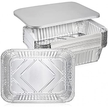 Aluminum Foil Tin Pans Disposable: Aluminium Baking Turkey Pans 7.5x10" Tinfoil Catering Trays for Cooking Steam Chafing Leftover 20Pcs