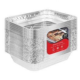 Aluminum Pans 9x13 Disposable Foil Pans 30 Pack Half Size Steam Table Deep Pans Tin Foil Pans Great for Cooking Heating Storing Prepping Food