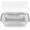 DecorRack 14 Aluminum Pan Disposable with Flat Board Lid 2.25 Lb Heavy Duty Rectangular Tin Foil Pans Perfect for Reheating Baking Roasting Meal Prep to-Go Containers 14 Pack