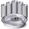 DecorRack 42 Round Aluminum Pans with Dome Lid 9 Inch Heavy Duty Tin Foil Pans Perfect for Reheating Baking Roasting Meal Prep to-Go Containers Environmentally Friendly Pack of 42