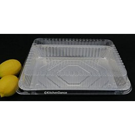 Disposable Aluminum 13 x 9 x 2" Cake Pan with Clear Plastic Dome Lid #4700P 10