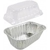 PACTOGO Disposable 1 lb. Aluminum Foil Mini Loaf Pans with Clear Dome Lids Pack of 10 Sets