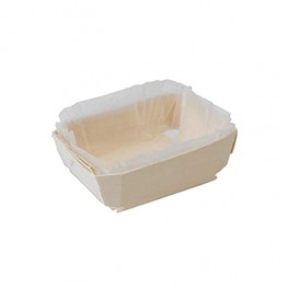 Wooden Baking Mold Case of 150 PacknWood Wood Baking Pan with Baking Liners Included 16 oz 7.2" x 3.1" x 1.9" 210NBAKE104