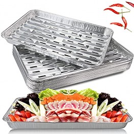 WYKOO Pack of 15 Disposable Aluminum Foil Pans 13.3 x 9 Inch Food Containers for Barbecue Baking Heating Storing and Meal Prep