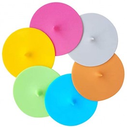 Set of 6 Silicone Cup Covers Multicolored Cup Lids Flexible Coffee Mug Covers Hot Cup Lids for Tea Dringks Water Droplets Lid