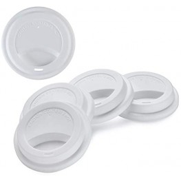 Silicone Coffee Cup Lid Set of 5 KSENDALO Thinner Softer Lids for Various Cups Reusable Silicone Travel Mug Covers for 12oz 16oz Coffee Cups 1.0 Oz pc Reusable Silicone Cup Cover,White
