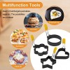 CHENSIVE egg ring 4-Piece stainless steel omelette molds,Cake making molds,Baking fixed molds Egg Mcmuffin Sandwiches Egg ring with anti-scalding handles and anti-stick pan oil brushes
