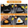 CHENSIVE egg ring 4-Piece stainless steel omelette molds,Cake making molds,Baking fixed molds Egg Mcmuffin Sandwiches Egg ring with anti-scalding handles and anti-stick pan oil brushes