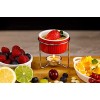 Crabaholik 2-Piece Ceramic Butter Warmers Set | Premium Quality Red Ceramic Fondue Warmers Pots | Melted Butter Melters with Sturdy Metallic Stands | Dishwasher Safe ● Elegant ● Original Gift Idea