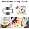 Egg Ring Stainless Steel Omelet Mold Non Stick Pancake Ring Mold for Frying Egg Egg Circles for Griddle 2 Sizes 4 Pack