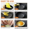 Egg Rings Egg Ring for Frying Eggs Mcmuffins 4 Pack Stainless Steel Egg Cooking Rings with Anti-scald Handle Non Stick Coating Egg Mold for Perfect Pancake Sandwich McMuffin Oil Brush Include