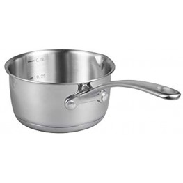 IMEEA 1 2-Quart Saucepan Butter Warmer 18 10 Tri-Ply Stainless Steel Butter Melting Pot with Dual Pour Spouts