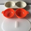 Microwave Eggs Poacher,Double Cup Egg Boiler Perfect Poacher Microwavable Double Layer Egg Cooker Cooking Kitchen Tools Pack2 PSC