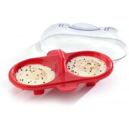 Norpro Silicone Microwave Double Egg Poacher Red