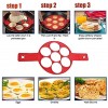 Pancake Maker Mold Egg Ring Maker Silicone Pancake Mold Fixator Mould Reusable Silicone Omelette Mold Baking Cooking Tool Pastry Omelets Easy DIY FlipperRed