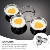 YARNOW 2pcs Stainless Steel Egg Poacher Pan 3 Poached Egg Cups for Poached Eggs Brunch Breakfasts Microwave Egg Poachers Kitchen Gadgets with Oil Brush